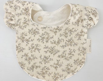 BIB with FRIL and Bamboo Ratine - Beige Blossom