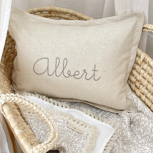 COUSSIN Personnalisé avec le prénom de votre enfant,  - Couleur Beige naturel