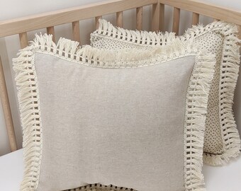 Cushion - ALIX with FRINGE and LINEN