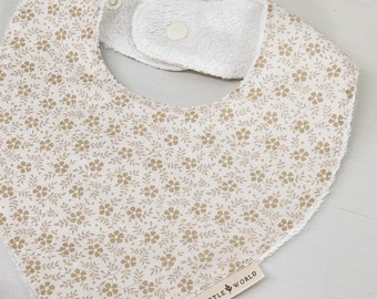 Bandana style bib Cotton and Bamboo Rattle - Emma