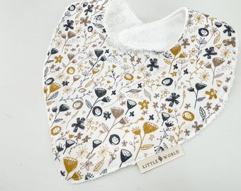 BIB style bandana Cotton / Linen and Bamboo Ratine -Eden