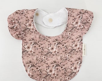 BIB with FRIL and Ratine de Bambou - Fleuri vieux rose Helena