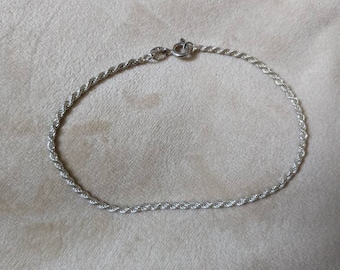Vintage Sterling Silver Chain Bracelet 925 Italy 7.5"