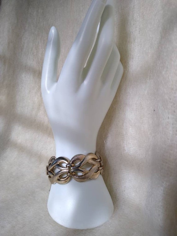 Vintage Monet Silver and Gold Tone Large Chain Bra