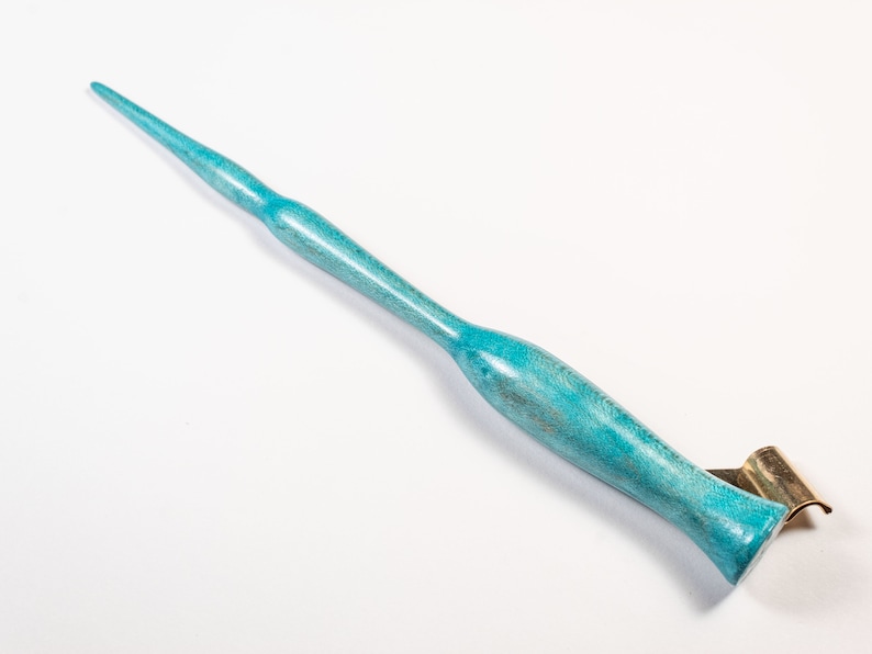 Blue Dyed Maple Oblique Calligraphy Dip Pen