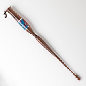 Hars en hout - kalligrafiepenhouder - nikkelzilveren flens