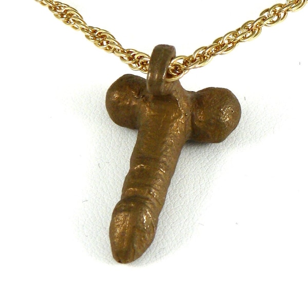 Roman bronze phallic pendant