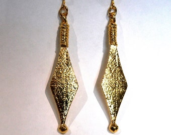 Roman style gold drop earrings