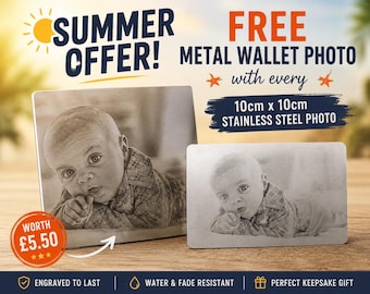 Personalized Laser-Engraved Stainless Steel Photo
