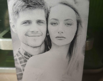 Laser Engraved Metal Photo Card, Personalized Keepsake