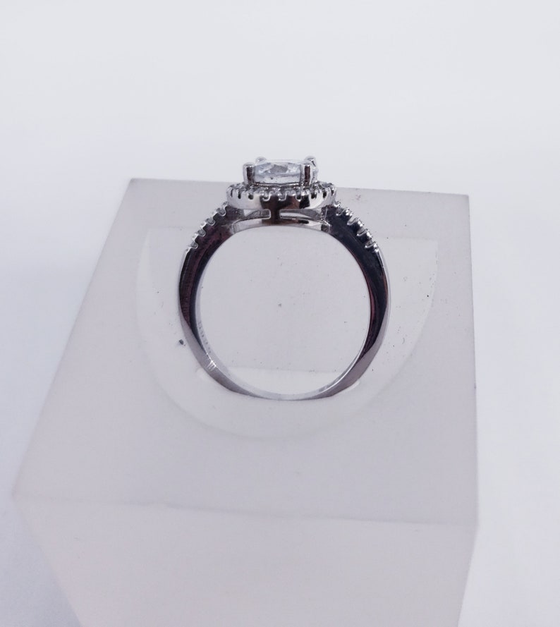 Sterling Silver Halo Engagement Ring