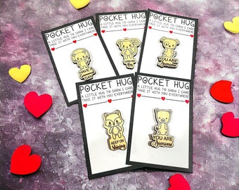 Pocket Hug: Wooden Animal Token, School Valentines
