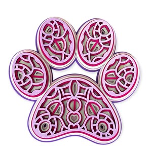 SVG-mandala met 5 lagen hondenpoot