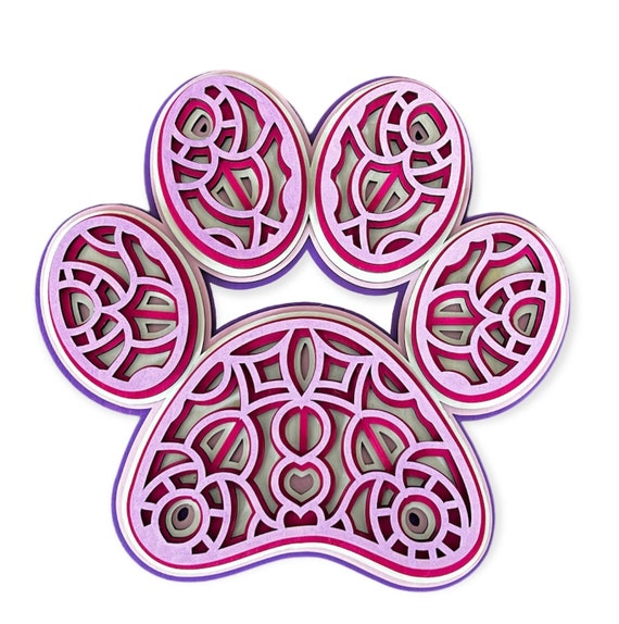 SVG 5 layer dog paw mandala