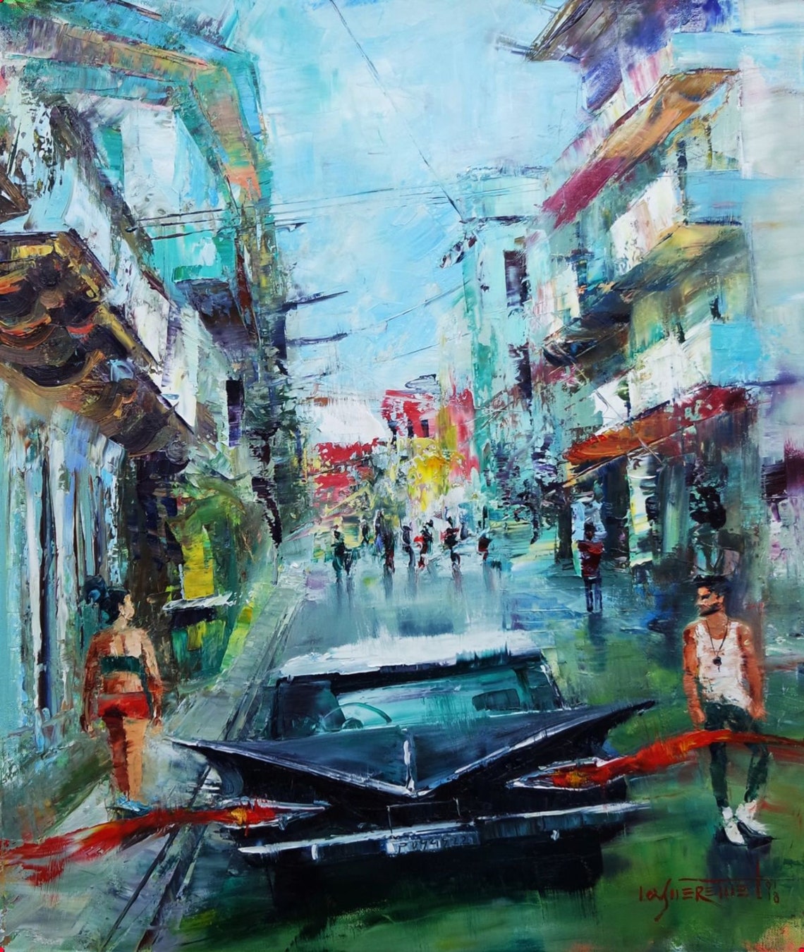HAVANA Cuba Canvas Art Original Painting Boho Decor Love Etsy