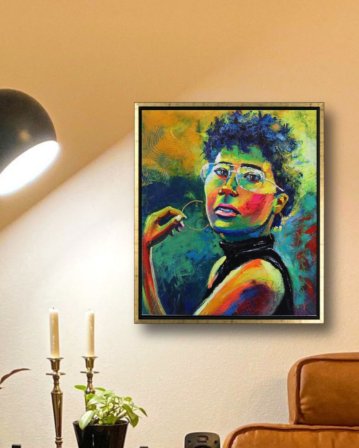 Expressive Female Portrait in Acrylics on Canvas, Original Painting in ...