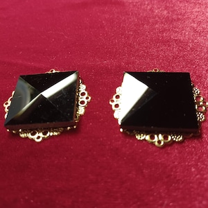 Black glass ouches, smaller