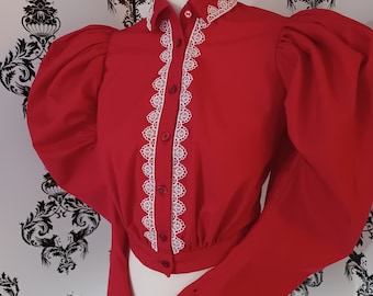 Red Victorian shirtwaist