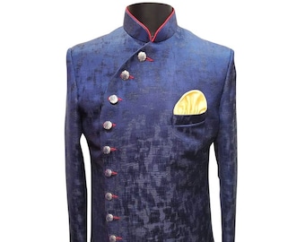 Premium Luxury Men's Indian Wedding Kurta - Custom Indian Suit Apparel - Indowestern Partywear Groom Groomsmen Bridal Many Colors Available