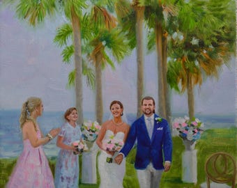 Custom Wedding Oil Painting Portrait from Photo, Anniversary Gift