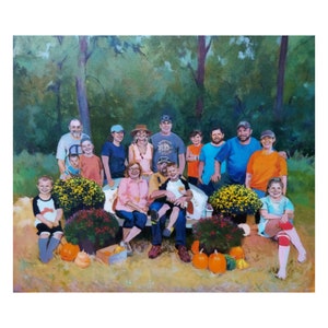 Custom Family Oil Portrait: Personalized Art Commission