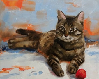 Custom Oil Pet Portrait from Photo, Impressionist Painting, Hand Painted Cat or Dog Portrait, Unique Animal Art Gift