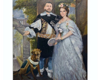 Personalized Royal Family Portrait, Custom Renaissance Painting from Photo, Victorian Style Family Art, Regal Portrait, Unique Family Gift