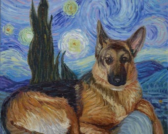 Custom Pet Oil Portrait, Hand-Painted Dog Memorial Art From Photo