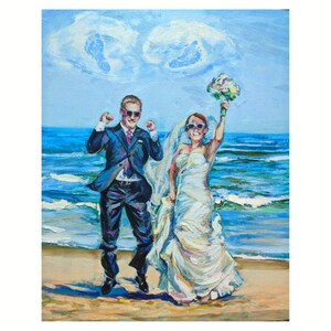 Custom Wedding Portrait Painting: Personalized Oil on Canvas