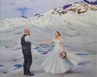 Turn Your Wedding Photo into Timeless Art | Custom Wedding Portrait | Romantic Couple Portrait | Anniversary Gift