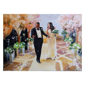 Custom wedding portrait on canvas from photo,Custom art, wedding gift for wife, wedding husband gift Commission couple oil portrait painting