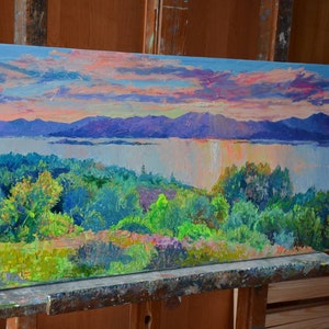 Custom Mountain Landscape Oil Painting on Canvas
