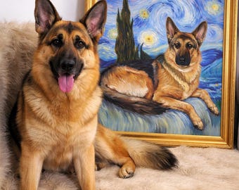 Custom Pet Portrait, Handmade Oil Painting, Pet Memorial Art, Dog portrait custom oil painting from photo, ORIGINAL oil portrait