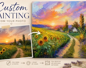 Custom Landscape Painting from Photo, Favorite Place Portrait, Original Oil Painting Commissions, Personalized Scenery Art, Custom Gift
