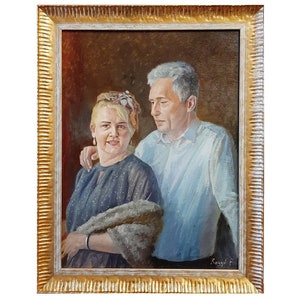 Custom Parents Portrait from Photo Art Commission Parents Oil Portrait Painting Custom art Portrait from photo Anniversary gift for Parents