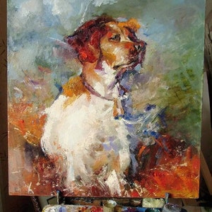 Custom Dog oil Portrait Custom oil painting Custom Pet painting Custom dog oil painting Personalized dog  portrait Handpainted dog portrait