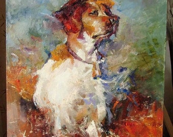 Custom Dog oil Portrait Custom oil painting Custom Pet painting Custom dog oil painting Personalized dog  portrait Handpainted dog portrait