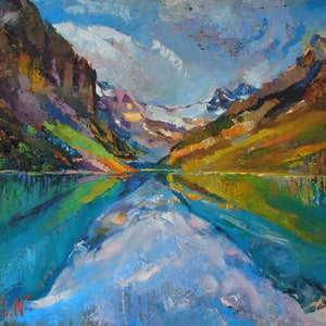 Custom Landscape Oil Painting on Canvas: Personalized Mountain Scenery