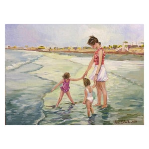 Commission Family painting from photo Custom oil painting, Custom Anniversary portrait commission oil portrait Custom beach family portrait