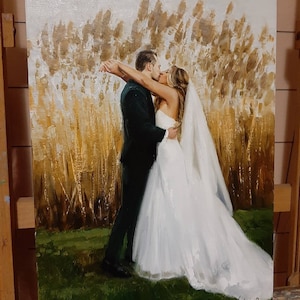 Commission Oil Portrait from Photo Custom Wedding oil Portrait Custom oil painting Custom painting from photo Wedding painting Wedding Gift