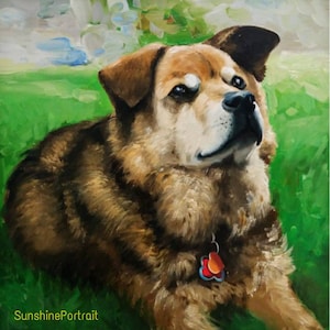 Custom Dog Portrait Custom painting Custom Pet painting Custom dog oil painting Personalized dog  portrait Handpainted dog portrait painting