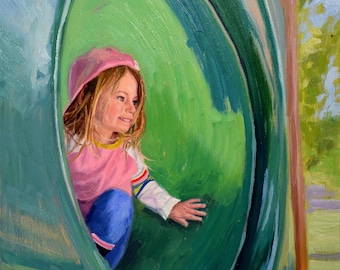 Custom Child Portrait from Photo, Hand Painted Oil Painting, Kids Portrait on Canvas, Personalized Baby Portrait, Unique Parents Gift