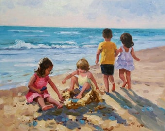 Custom Family Painting Custom oil Painting from photo Custom beach painting Custom portrait Portrait from photo Custom Painting from photo