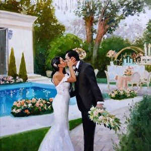 Custom wedding portrait painting Custom wedding portrait from photo Custom painting from photo Custom portrait Commission wedding portrait