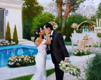 Custom wedding portrait painting Custom wedding portrait from photo Custom painting from photo Custom portrait Commission wedding portrait