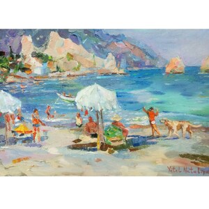 Custom Beach Oil Painting from Photo: Family Portrait Art
