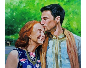 Custom Oil Painting from Photo: Family Portrait Art Gift, Unique Mother’s Day Gift, Real Hand-Painted Oil Portrait – Not AI Generated