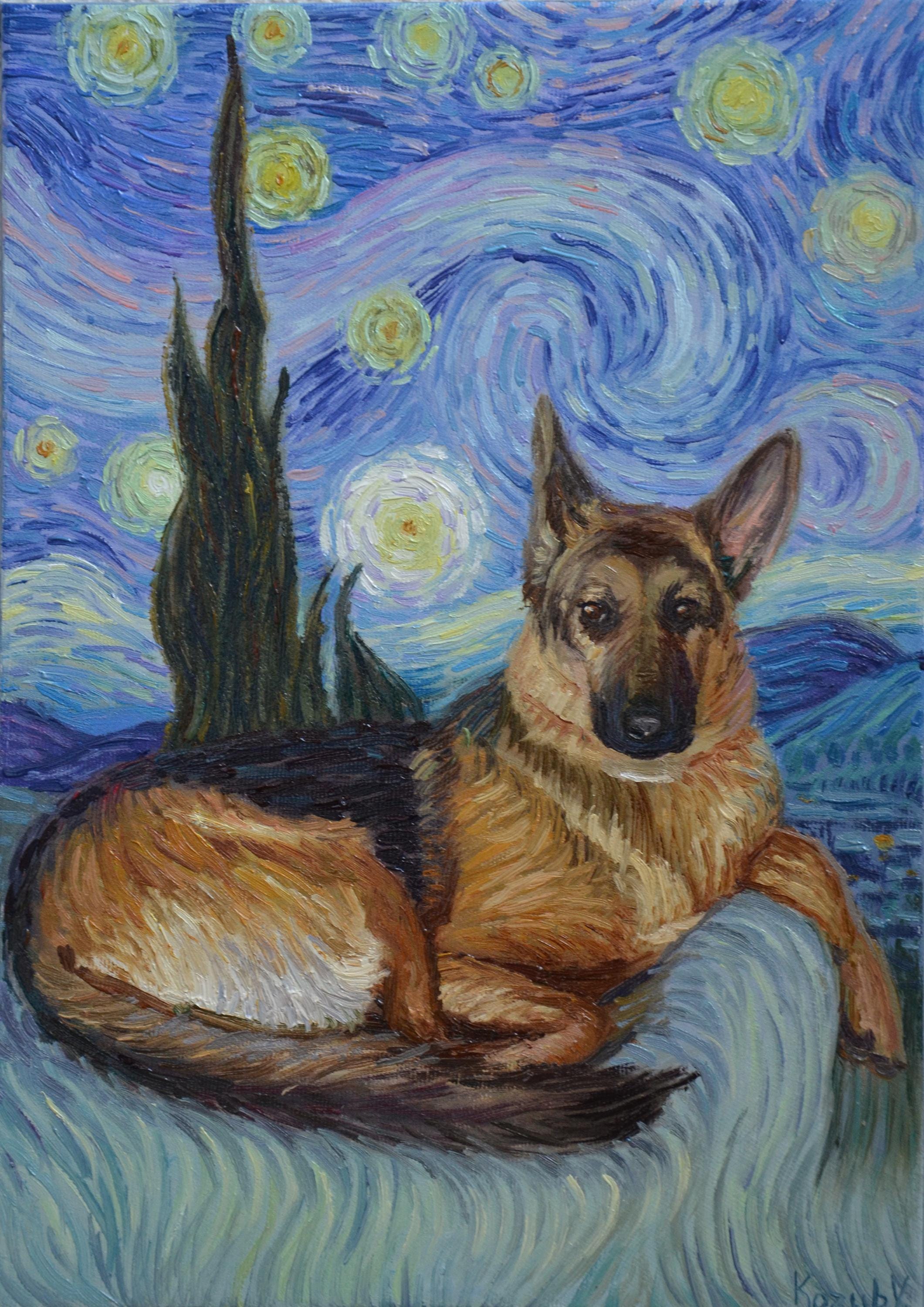 ゴッホ風カスタム油絵肖像画：写真からのオーダーメイド絵画 - Etsy 日本
