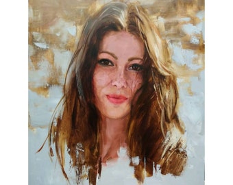 Custom Oil Painting Portrait: Commissioned Art from Photo on Canvas, Vacation painting