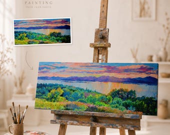 Custom Landscape Painting from Photo, Favorite Place Portrait, Original Oil Painting on Canvas, Personalized Scenery Art, Custom Gift